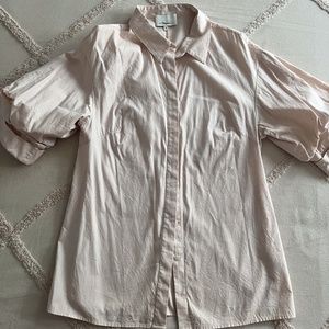 Phillip Lim Women's Button Down Light Rose Puff sleeve shirt.